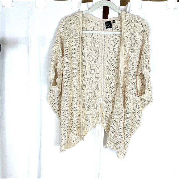 T/O Sweaters Cotton Knit Open Front knit Cardigan - Picture 5 of 5
